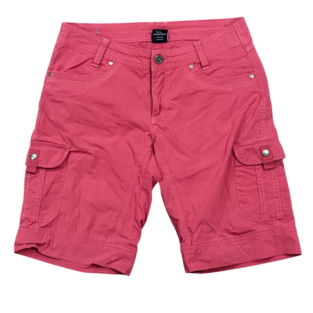 Kuhl Kontra Red-Pink Cargo Shorts Womens Size 6 Hiking Outdoor Utility Pockets